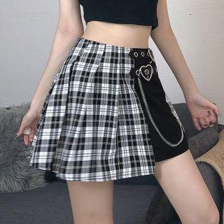 Plaid Min Pleated Skirt
