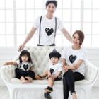 Family Matching Heart Print Short Sleeve T-shirt