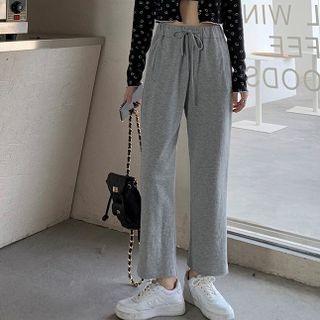 High Waist Crop Straight Leg Pants