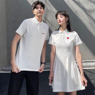 Couple Matching Short-sleeve Polo Shirt / Mini A-line Dress / Pants