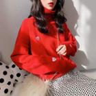 Turtleneck Heart Sweater