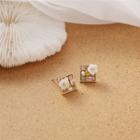 Square Flower Ear Stud As Shown In Figure - One Size