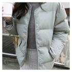Round-neck Padded Jacket Khaki - One Size