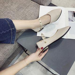 Faux-leather Strapped Flats