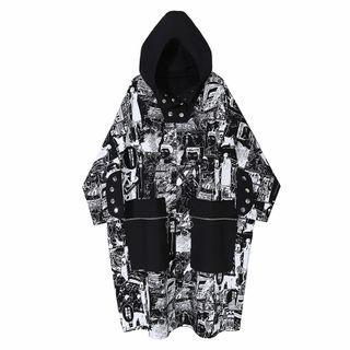 Printed Midi Hoodie Dress Black - One Size