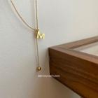 Letter M Pendant Stainless Steel Necklace E52 - Gold - One Size