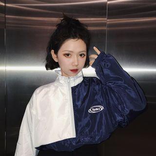 Panel Half Zip Cropped Pullover