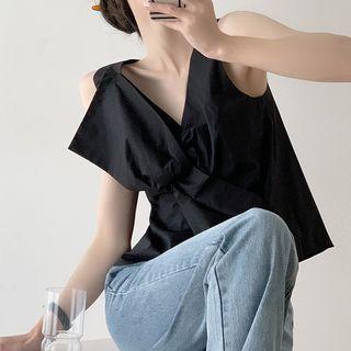 Sleeveless Bow Flowy Top