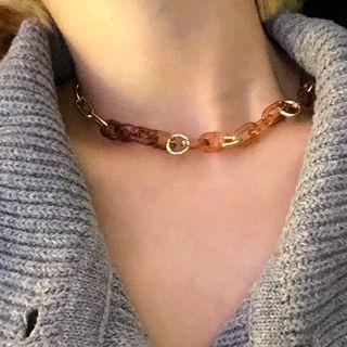 Chunky Chain Acetate Choker Amber - One Size