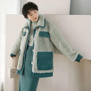 Fleece Panel Button-up Jacket