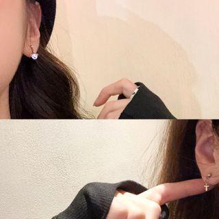 Bear & Cross Asymmetrical Earring