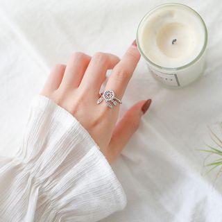 925 Sterling Silver Dream Catcher Open Ring Silver - One Size