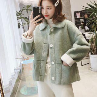 Open Front Fleece-lined Coat