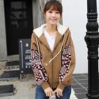 Panel Fleece-lined Zip Hoodie