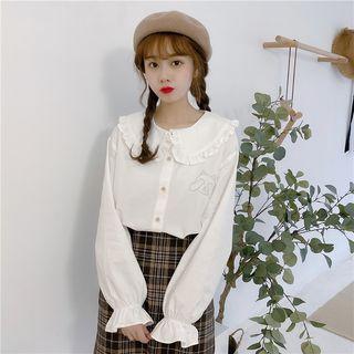 Doll Collar Lantern-sleeved Shirt As Shown In Figure - One Size