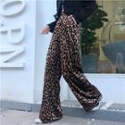 Leopard-print Wide-leg Pants