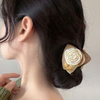 Flower Fabric Hair Clamp 2729a - Gold - One Size