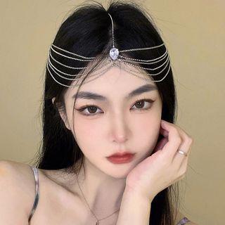 Rhinestone Layered Alloy Headpiece Silver - One Size