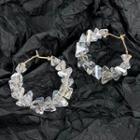 Faux Crystal Hoop Earring 1 Pair - Gold - One Size