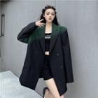 Long-sleeve Gradient Double Breasted Oversized Blazer