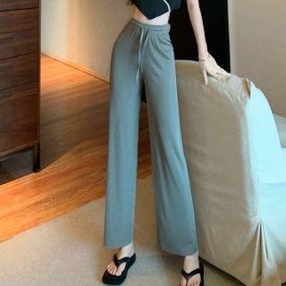 Belted High Waisted Wideleg Paperbag Pants