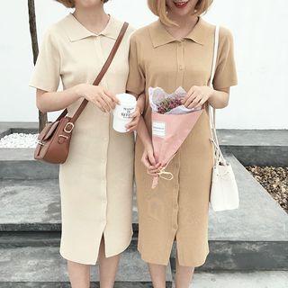 Button Down Midi Knit Dress