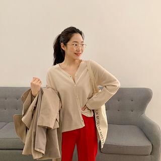 V-neck Lightweight Cardigan In 6 Colors
