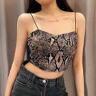 Snake Print Cropped Camisole Top
