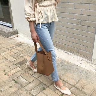 Square Faux-leather Tote Bag