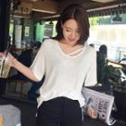 Cutout-detail Loose-fit T-shirt