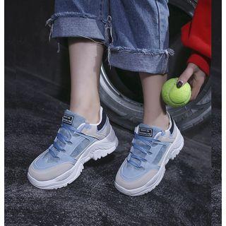 Fabric Color Panel Chunky Sneakers