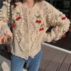 Pom Pom Cardigan Beige - One Size