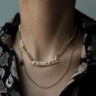 Lettering Layered Chain Necklace