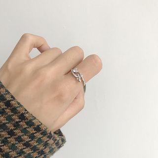 Rhinestone Ring K382 - Silver - One Size