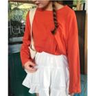 Plain Long Sleeve T-shirt / Plain Flared Skirt