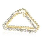 Triangle Rhinestone Alloy Hair Clamp Gold - One Size