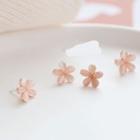 Flower Sterling Silver Stud Earring Pink - One Size