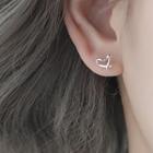 925 Sterling Silver Heart Earring 1 Pair - 925 Silver - Heart - One Size