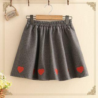 Heart Embroidered Skirt