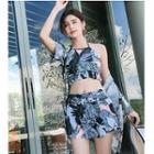 Set: Printed Bikini + Skirt + Cover Up