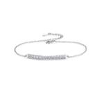 925 Sterling Silver Fashion Simple Geometric Rectangular Cubic Zirconia Bracelet Silver - One Size