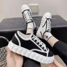 Two-tone Canvas Platform Sneakers