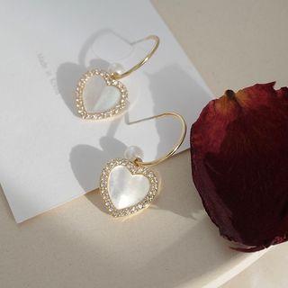 Heart Faux Pearl Dangle Earring As Shown In Figure - One Pair