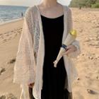Eyelet Lace Long Jacket Almond - One Size
