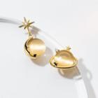 Star Planet Asymmetrical Sterling Silver Dangle Earring 1 Pair - Gold - One Size