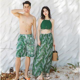 Couple Matching Print Swim Shorts / Cover-up / Tankini Top / Set