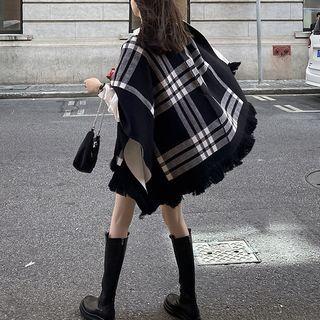Reversible Plaid Cape
