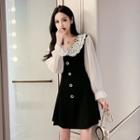 Lace Collar Long-sleeve Mini A-line Dress