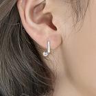 925 Sterling Silver Bar & Bead Earring 1 Pair - Silver Bar & Bead Earring - One Size