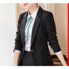 Plain Single-button Blazer / Double-breasted Vest / Shirt / Mini Pencil Skirt / Dress Pants / Set